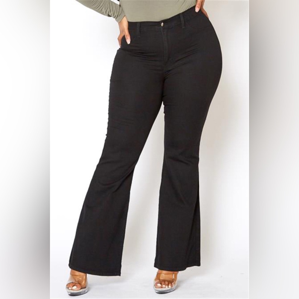 1X-5X Dani Black Flare Leg Jeans